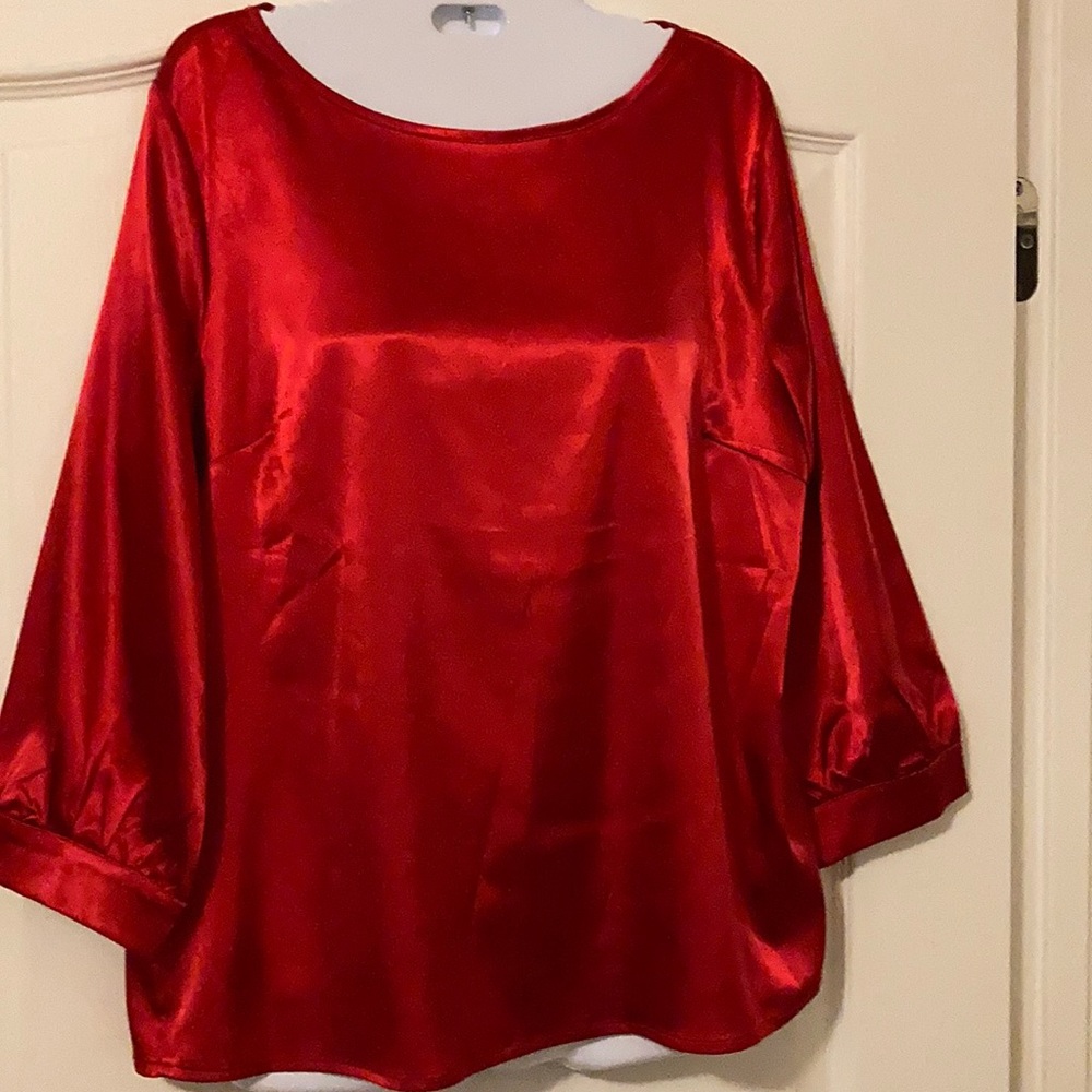 YIFILIYI Long Sleeve Red Blouse.